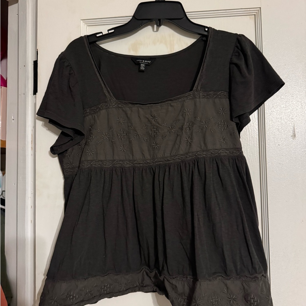 Lucky Brand Charcoal Blouse